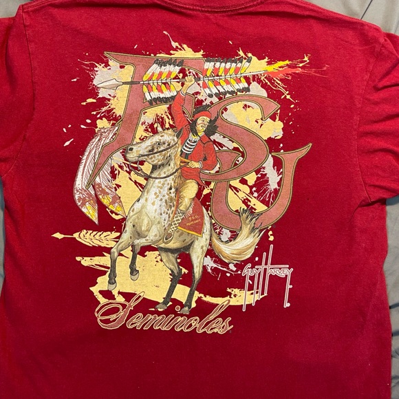 Guy Harvey Blue Water FSU Seminoles Back-Printed Graphic Tee Garnet Size Large - Picture 4 of 5